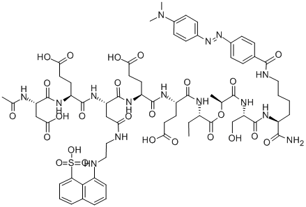 AC-ASP-GLU-ASP(EDANS)-GLU-GLU-ABU-L-LACTOYL-SER-LYS(DABCYL)-NH2 Structural