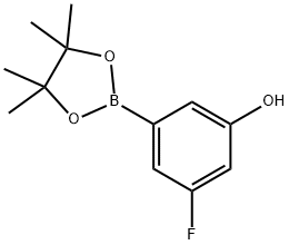 Phenol, 3-fluoro-5-(4,4,5,5-tetramethyl-1,3,2-dioxaborolan-2-yl)- Structural