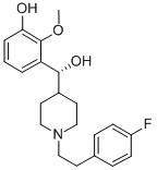 (R)-(+)-ALPHA-(3-HYDROXY-2-METHOXYPHENYL)-1-[2-(4-FLUORO-PHENYL)ETHYL]-4-PIPERIDINE METHANOL Structural