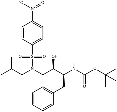 tert-Butyl [(1S,2R)-1-benzyl-2-hydroxy-3-[isobutyl[(4-nitrophenyl)sulfonyl]amino]propyl]carbamate Structural