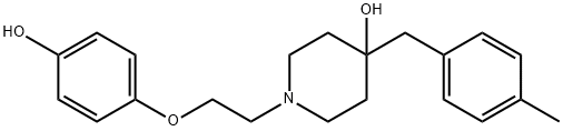 1-[2-(4-HYDROXYPHENOXY)ETHYL]-4-[(4-METHYLPHENYL)METHYL]-4-PIPERIDINOL MONOHYDROCHLORIDE Structural