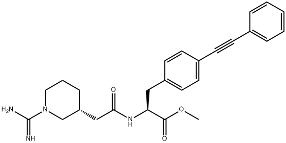 N-[[(3R)-1-(AMINOIMINOMETHYL)-3-PIPERIDINYL]ACETYL]-4-(PHENYLETHYNYL)-L-PHENYLALANINE METHYL ESTER TRIFLUOROACETATE