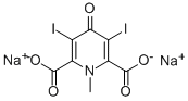 1,4-dihydro-3,5-diiodo-1-methyl-4-oxopyridine-2,6-dicarboxylic acid Structural