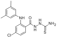 Benzoic acid, 4-chloro-2-((3,5-dimethylphenyl)amino)-, 2-(aminothioxom ethyl)hydrazide