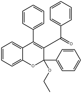 Ketone, 2-ethoxy-2,4-diphenyl-2H-1-benzopyran-3-yl phenyl Structural