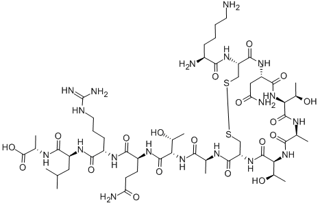 H-LYS-CYS-ASN-THR-ALA-THR-CYS-ALA-THR-GLN-ARG-LEU-ALA-OH,H-LYS-CYS-ASN-THR-ALA-THR-CYS-ALA-THR-GLN-ARG-LEU-ALA-OH (DISULFIDE BRIDGE: 2-7)