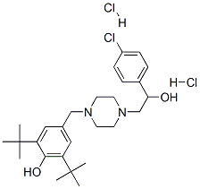 1-PIPERAZINEETHANOL, 4-[[3,5-BIS(1,1-DIMETHYLETHYL)-4-HYDROXYPHENYL]METHYL]-A-(4-CHLOROPHENYL)-, HYDROCHLORIDE (1:2)