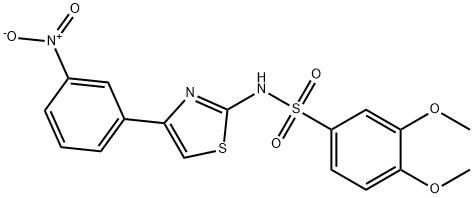 3,4-dimethoxy-N-[4-(3-nitrophenyl)-1,3-thiazol-2-yl]benzenesulfonamide Structural