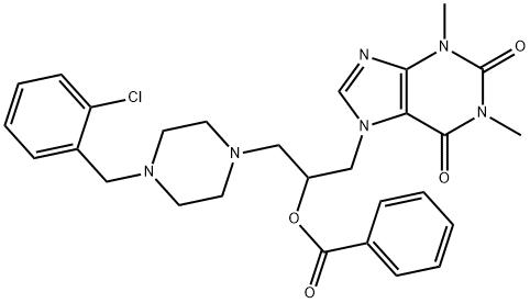 7-(2-Benzoyloxy-3-(4-(o-chlorobenzyl)-1-piperazinyl)propyl)theophyllin e Structural