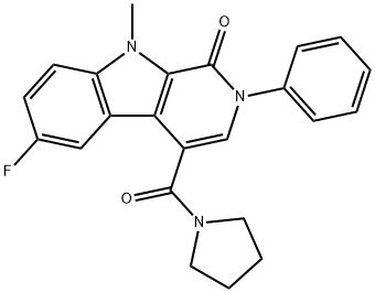 6-FLUOR-2-FENYL-9-METHYL-4-(PYRROLIDINE-1-CARBONYL)-9H-PYRIDO[3,4B]INDOOL-1(2H)-ON Structural