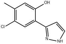 4-Chloro-5-methyl-2-(1H-pyrazol-5-yl)phenol Structural