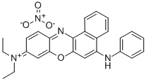 Ammonium, (5-anilino-9H-benzo(a)phenoxazin-9-ylidene)diethyl-, nitrate