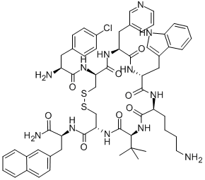 H-P-CHLORO-PHE-D-CYS-BETA-(3-PYRIDYL)-ALA-D-TRP-LYS-TBU-GLY-CYS-2-NAL-NH2