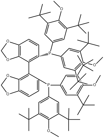 (S)-(+)-5,5'-Bis[di(3,5-di-t-butyl-4-methoxyphenyl)phosphino]-4,4'-bi-1,3-benzodioxole,min.98%(S)-DTBM-SEGPHOS Structural