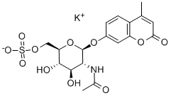 4-Methylumbelliferyl 6-Sulfo-2-acetamido-2-deoxy-b-D-glucopyranoside, Potassium Salt Structural