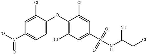 N1-(2-CHLOROETHANIMIDOYL)-3,5-DICHLORO-4-(2-CHLORO-4-NITROPHENOXY)BENZENE-1-SULFONAMIDE Structural