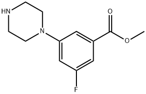 3-FLUORO-5-PIPERAZIN-1-YL-BENZOIC ACID METHYL ESTER Structural