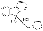 FLUOREN-9-OL, 9-(3-(1-PYRROLIDINYL)-1-PROPYNYL)-, HYDROCHLORIDE