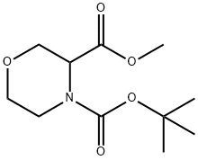 MORPHOLINE-3,4-DICARBOXYLIC ACID 4-TERT-BUTYL ESTER 3-METHYL ESTER Structural