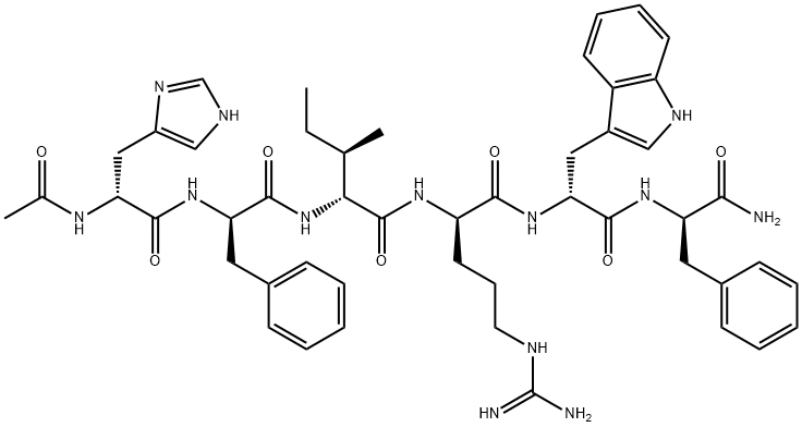 D-Phenylalaninamide, N-acetyl-D-histidyl-D-phenylalanyl-D-isoleucyl-D-arginyl-D-tryptophyl- Structural