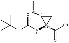 Cyclopropanecarboxylic acid, 1-[[(1,1-dimethylethoxy)carbonyl]amino]-2-ethenyl-, (1R,2S)-rel- Structural