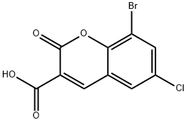 8-BROMO-6-CHLORO-2-OXO-2H-CHROMENE-3-CARBOXYLIC ACID Structural