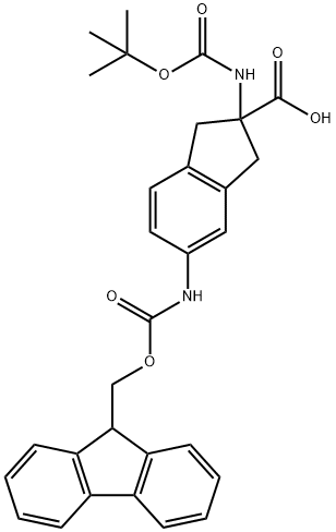 2-(N-BOC-AMINO)-5-(N-FMOC-AMINO)INDAN-2-CARBOXYLIC ACID Structural