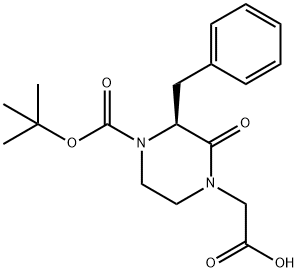 (3S)-4-BOC-1-CARBOXYMETHYL-3-BENZYL-PIPERAZIN-2-ONE Structural