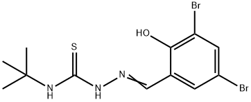 N1-(TERT-BUTYL)-2-(3,5-DIBROMO-2-HYDROXYBENZYLIDENE)HYDRAZINE-1-CARBOTHIOAMIDE Structural