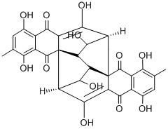 Rugulosin, 8,8'-dihydroxy-, (1S,1'S,2R,2'R,3S,3'S,9aR,9'aR)- Structural