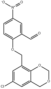 2-[(6-CHLORO-4H-1,3-BENZODIOXIN-8-YL)METHOXY]-5-NITROBENZALDEHYDE,2-[(6-Chloro-4H-1,3-benzodiox-8-yl)methoxy]-5-nitrobenzaldehyde