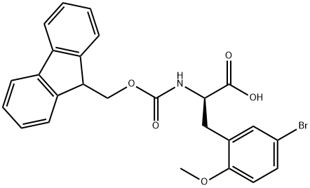 Fmoc-5-bromo-2-methoxy-D-phenylalanine Structural
