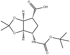 (1R,3S,4R,6S)-N-BOC-6-AMINO-2,2-DIMETHYLTETRAHYDROCYCLOPENTA[1.3]DIOXOLE-4-CARB ACID Structural