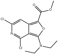 Furo[3,4-c]pyridine-1-carboxylic  acid,  4,6-dichloro-3-(diethylamino)-,  methyl  ester Structural
