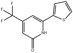 3-Cyano-6-(2-thienyl)-4-trifluoromethyl-2(1H)-pyridone Structural