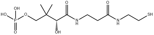 [3-hydroxy-2,2-dimethyl-3-[2-(2-sulfanylethylcarbamoyl)ethylcarbamoyl]propoxy]phosphonic acid Structural