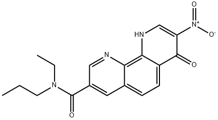 N-Ethyl-7,10-dihydro-8-nitro-7-oxo-N-propyl-1,10-phenanthroline-3-carboxamide Structural