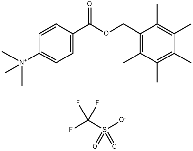 BENZENAMINIUM, N,N,N-TRIMETHYL-4-[[(PENTAMETHYLPHENYL)METHOXY]CARBONYL]-, SALT WITH TRIFLUOROMETHANESULFONIC ACID