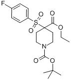 1-TERT-BUTYL 4-ETHYL 4-(4-FLUOROPHENYLSULFONYL)PIPERIDINE-1,4-DICARBOXYLATE Structural