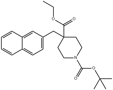 1-TERT-BUTYL 4-ETHYL 4-(NAPHTHALEN-2-YLMETHYL)PIPERIDINE-1,4-DICARBOXYLATE Structural