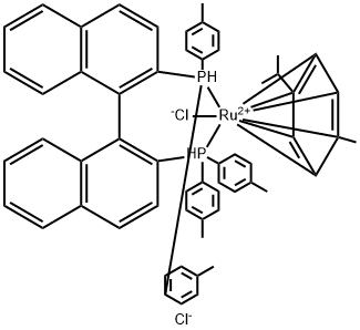 Chloro[(S)-(-)-2,2'-bis(di-p-tolylphosphino)-1,1'-binaphthyl](p-cymene)ruthenium(II)chloride Structural