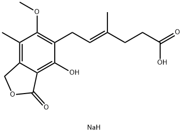 6-(1,3-Dihydro-4-sodiooxy-6-methoxy-7-methyl-3-oxoisobenzofuran-5-yl)-4-methyl-4-hexenoic acid sodium salt Structural