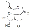 ethyl 3-acetyl-2,5-dihydro-4-hydroxy-5-oxo-2-(2-oxopropyl)-2-furoate  Structural