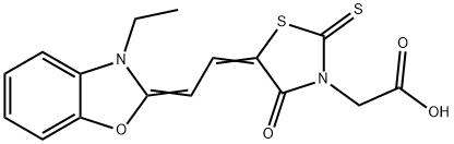 5-[(3-ETHYL-2(3H)-BENZOXAZOLYLIDENE)ETHYLIDENE]-4-OXO-2-THIOXO 3-THIAZOLIDINEACETIC ACID