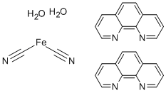 DICYANO-BIS-(1,10-PHENANTHROLINE) IRON(II) DIHYDRATE Structural