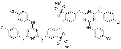 disodium 4,4'-bis[[4,6-bis(p-chloroanilino)-1,3,5-triazin-2-yl]amino]stilbene-2,2'-disulphonate  Structural