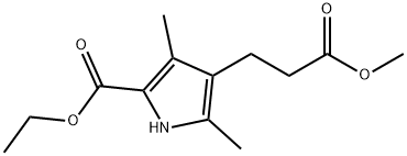 ethyl 4-(2-methoxycarbonylethyl)-3,5-dimethyl-1H-pyrrole-2-carboxylate Structural