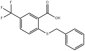 2-benzylsulfanyl-5-(trifluoromethyl)benzoic acid Structural