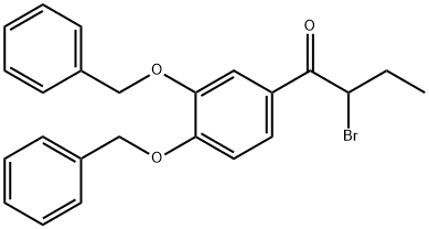 rac 1-[3,4-(Dibenzyloxy)phenyl]-2-bromo-1-butanone 
 Structural