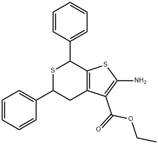 2-AMINO-5,7-DIPHENYL-4,7-DIHYDRO-5H-THIENO[2,3-C]THIOPYRAN-3-CARBOXYLIC ACID EHYL ESTER Structural